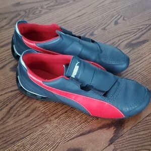 Puma Gray & Red Slide On Sneakers